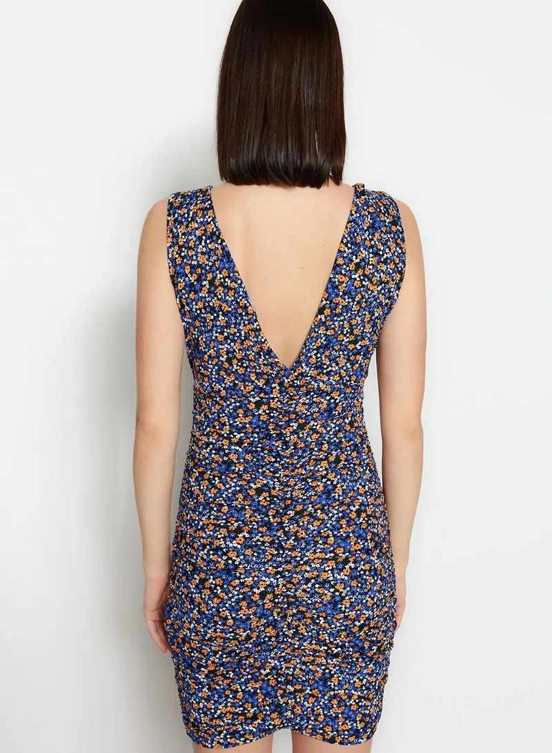 trendyol Floral Print Bodycon Dress