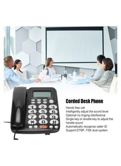 Generic Corded Standard Phone with Answering System and Caller ID, Desk Telephone, Caller ID Large ons Tilt Display, Corded Landline, for Home Office Hotel Rooms, Clear Call Quality, Classic Design  - Image 5