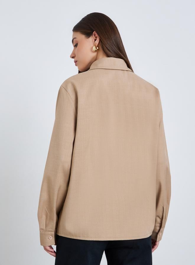 Styli Women Oversized Shirt with Concealed Placket - Image 5