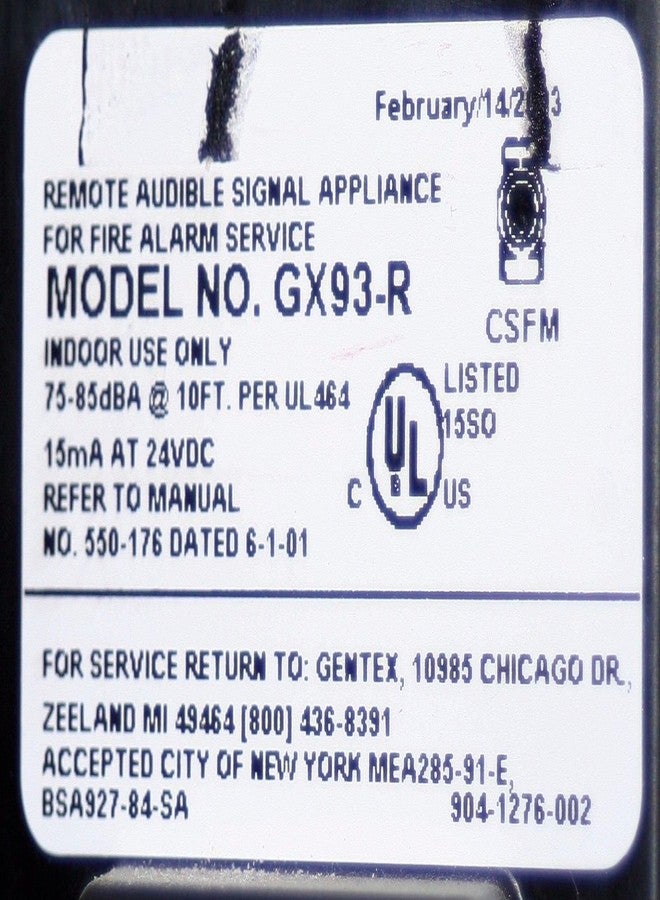 Gentex GX93-R Fire Evacuation, 12VDC/24VDC Remote Mini-Horn for Supervised Systems - Red Faceplate - Image 2