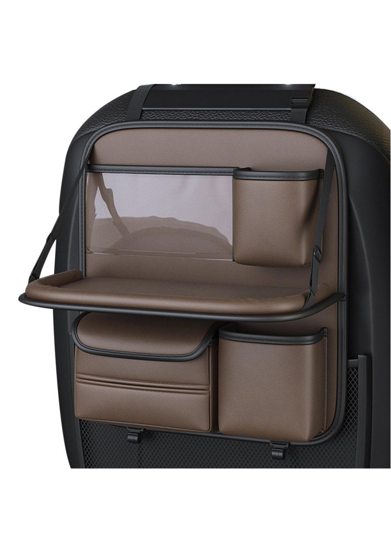 Excefore Backseat Organizer, Vehicle Protector Organizers, Car Seat Back Storage Bag, Durable Rear Seat Car Interior Supplies, Kick Mats Back Seat with Foldable Tray, Automotive Seat Storage Bag for Cars - Image 5