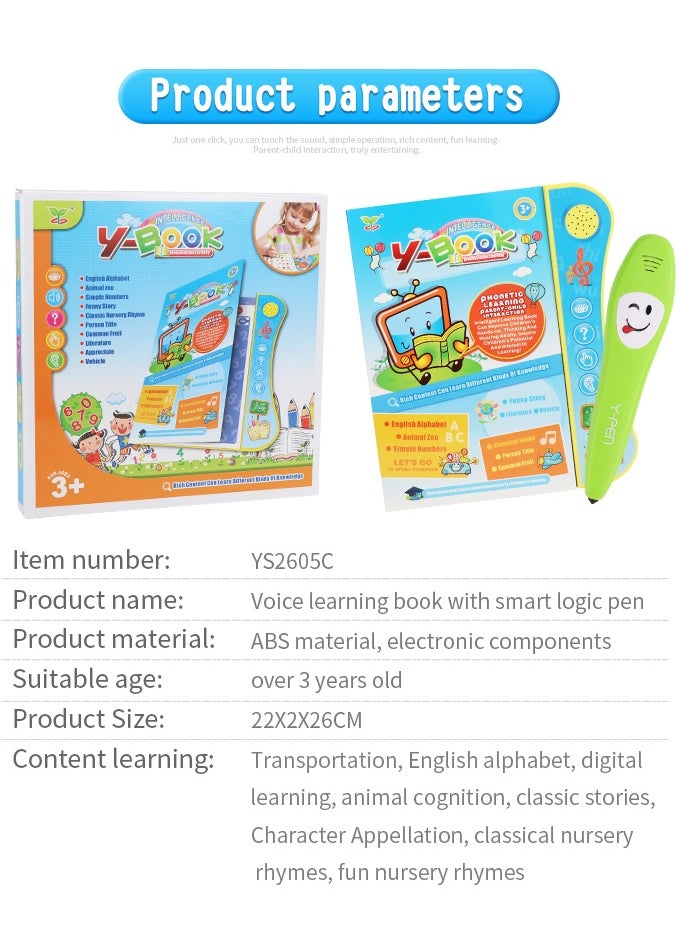 GOOTOY - كتاب إلكتروني لقراءة النقاط الإنجليزية، كتاب قراءة صوتي مع قلم منطقي ذكي - Image 1