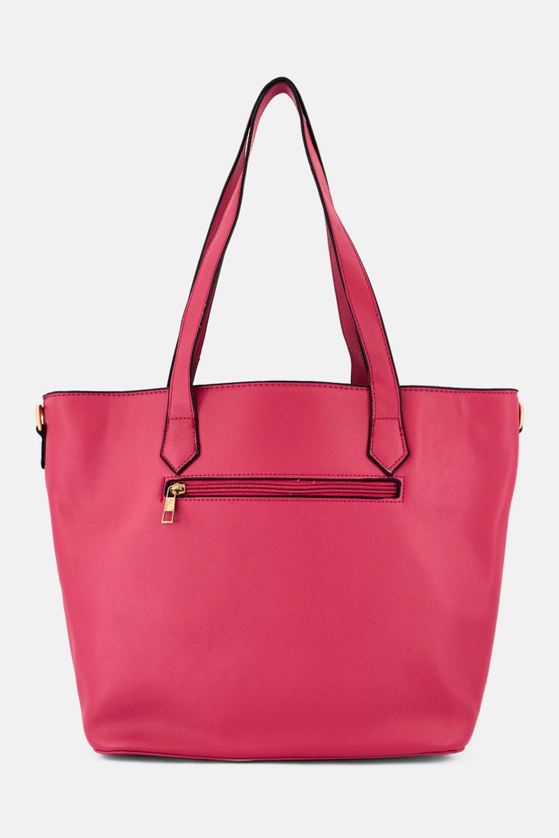 Lavie حقيبة توت نسائية بشعار العلامة التجارية سينييفو HZ، فوشيا - Image 3