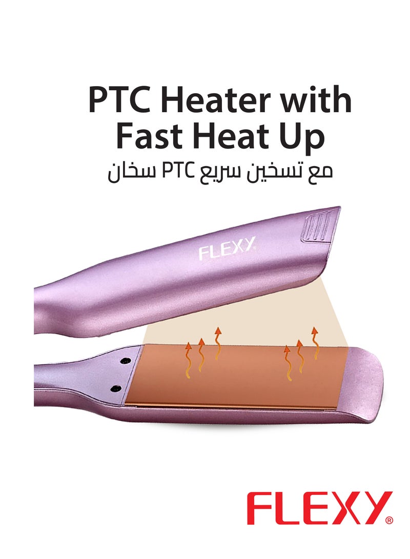 Flexy Keratina PRO Hair Straightener with Coconut Therapy, Temperature Display, Fast Heating PTC, 980°F Control, Curling Stick, Anti-Stick Plates, All Hair Types, 2-Year Warranty  - Image 3