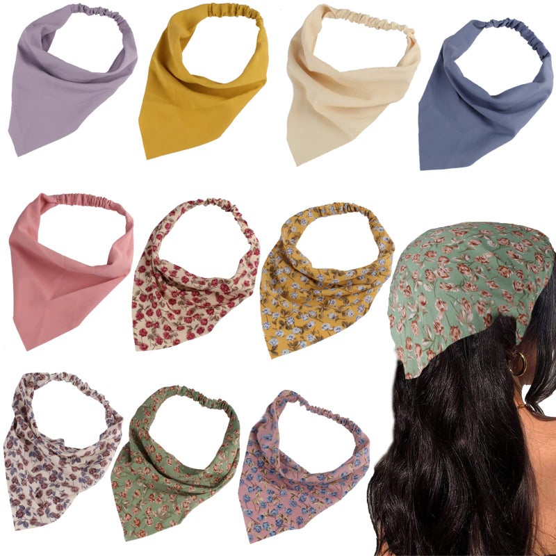 Jaciya Hair Scarfs Headband Bandana 10pcs Head Scarves Hair Accessories for Women paÃ±uelos para la cabeza para mujer - Image 1
