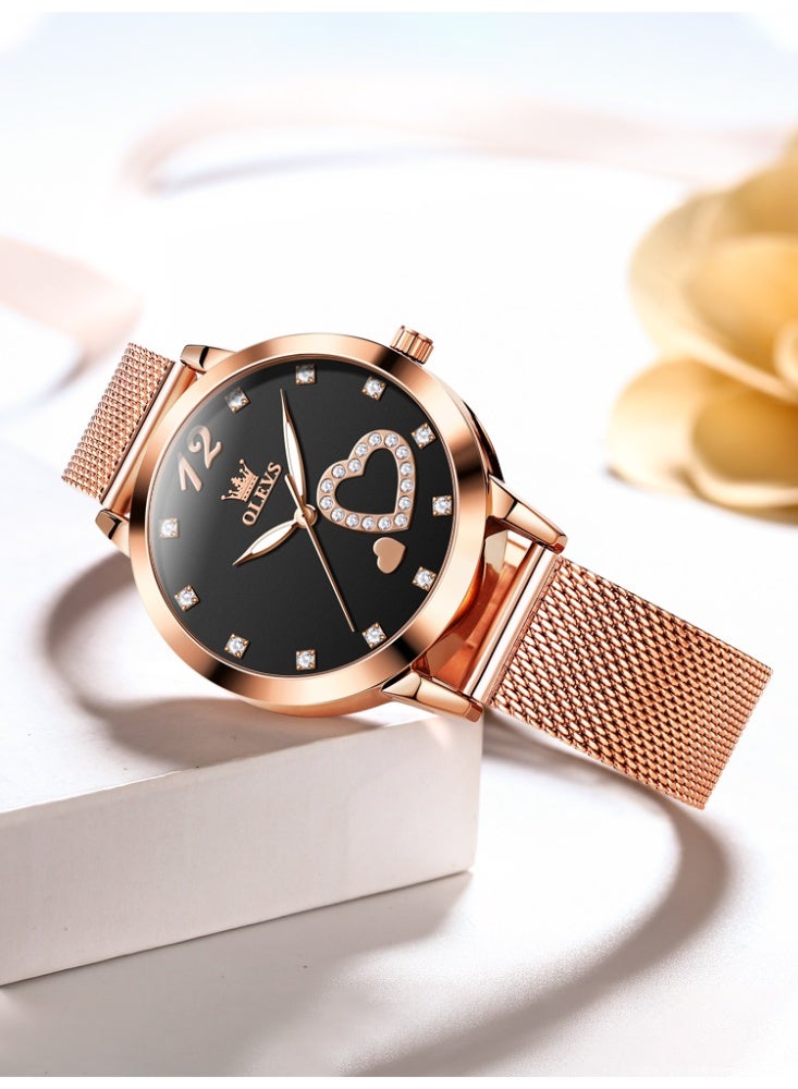 OLEVS Watch Women Mesh Waterproof Luminous Date Analog Quartz Ladies Watches Classic Dress Women's Wristwatch - Image 2