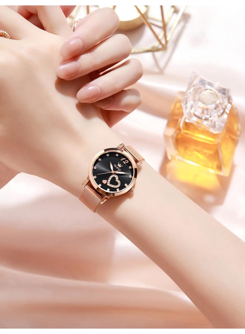 OLEVS Watch Women Mesh Waterproof Luminous Date Analog Quartz Ladies Watches Classic Dress Women's Wristwatch - Image 3