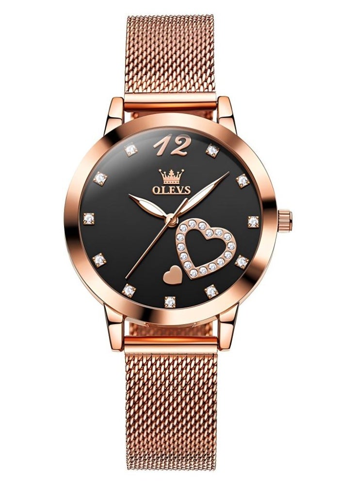 OLEVS Watch Women Mesh Waterproof Luminous Date Analog Quartz Ladies Watches Classic Dress Women's Wristwatch - Image 1