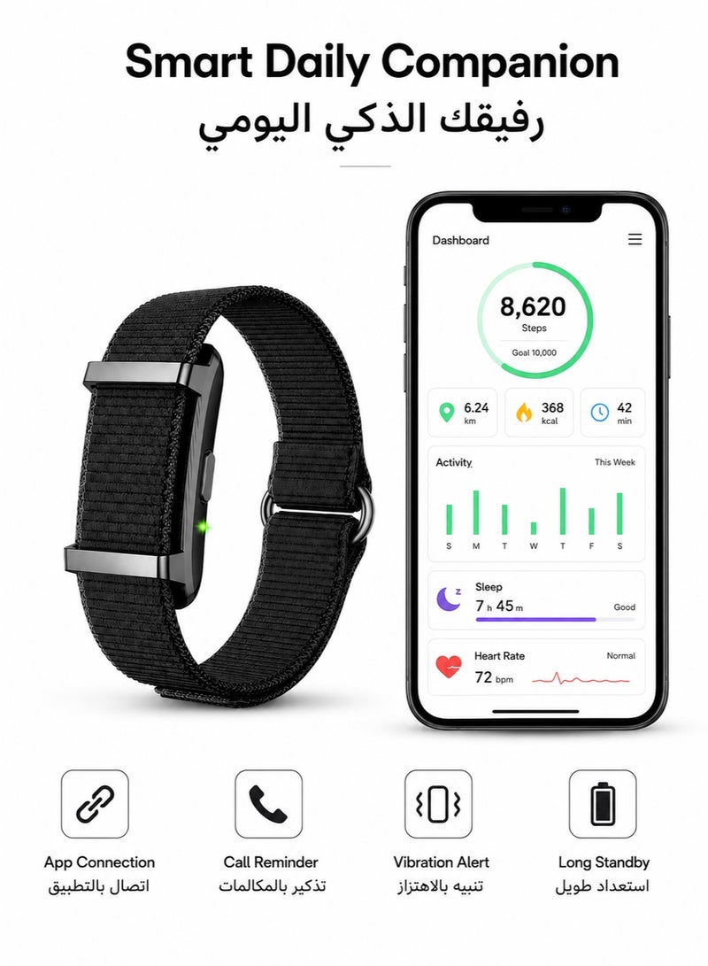 AjieQaQ Smart Bracelet,Smart Health Wristband for Man&Women,Wearable Activity & Fitness Tracker Band, 24H Sleep Tracker,Health Data Monitor, Multi-Sport Mode Smart Wristband with Free APP,Black - Image 5