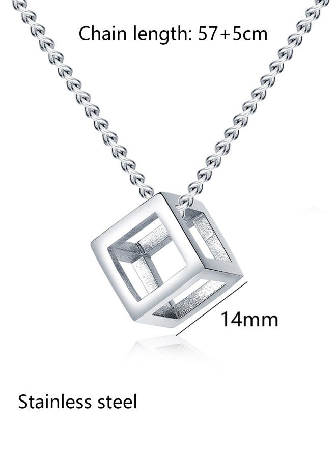 HAWAWA Stainless Steel Geometric Pendant Necklace for Mens Boys Cool Necklace Jewelry Gifts 57cm Chain  - Image 2