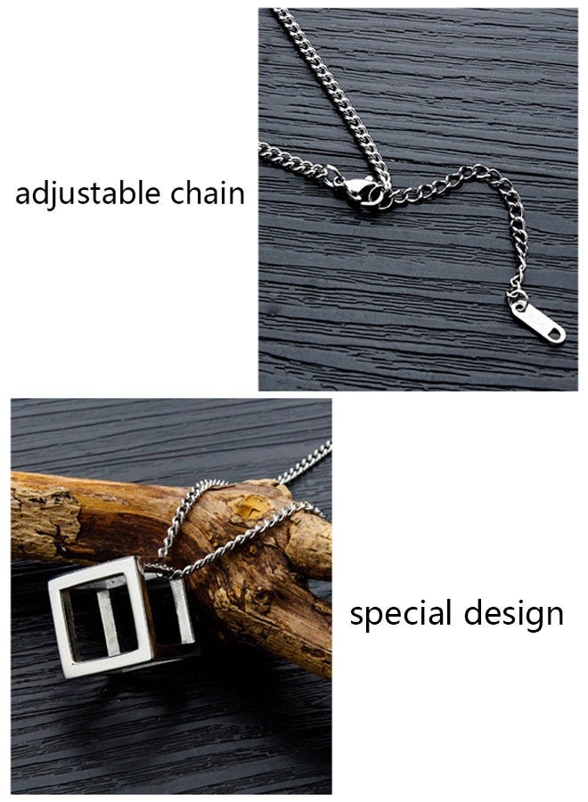 HAWAWA Stainless Steel Geometric Pendant Necklace for Mens Boys Cool Necklace Jewelry Gifts 57cm Chain  - Image 5