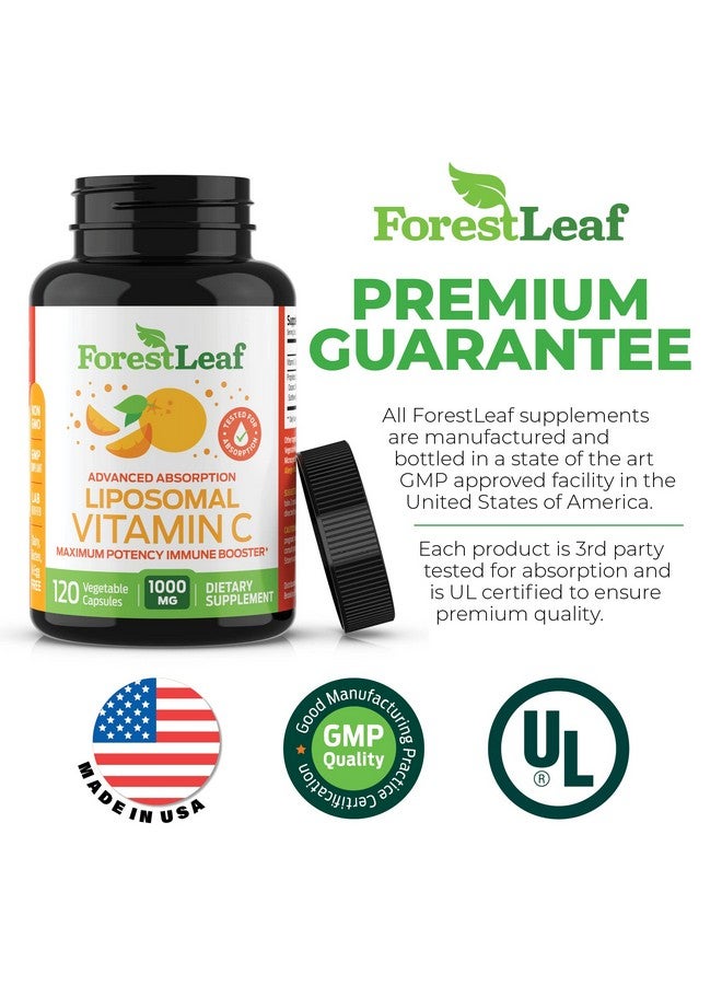 ForestLeaf Liposomal Vitamin C Vit C Vitamin C Liposomal Liposomal Vitamin C 1000Mg Vitamin C Capsules Immune Booster W/ Mct Oil & Sunflower Lecithin Superior Absorption 120 Capsules - Image 3