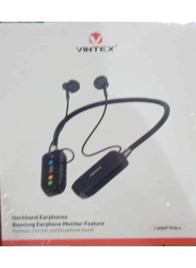 فينتكس سماعات رأس لاسلكية بتقنية البلوتوث من VINTEX، سماعات أذن رياضية بشريط حول الرقبة، صوت هاي فاي مغناطيسي، خاصية تقليل الضوضاء، LED، عمر بطارية طويل - Image 3