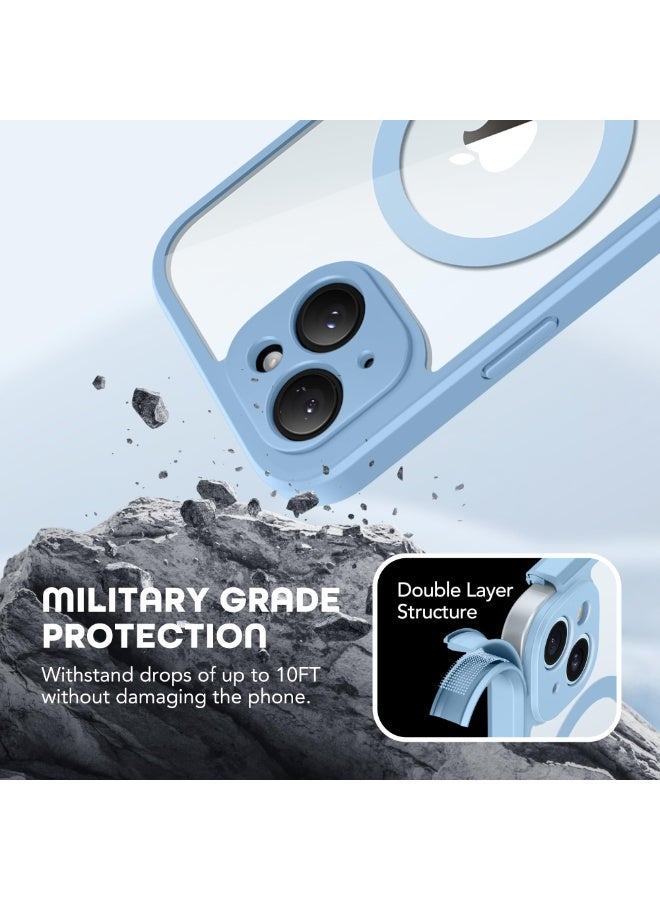 تيزن غطاء مغناطيسي لهاتف iPhone 15، متوافق مع MagSafe، مزود بحماية مدمجة للشاشة والكاميرا، غطاء هاتف صلب مقاوم للغبار والصدمات، بحجم 6.1 بوصة، باللون الأزرق السماوي​ - Image 4