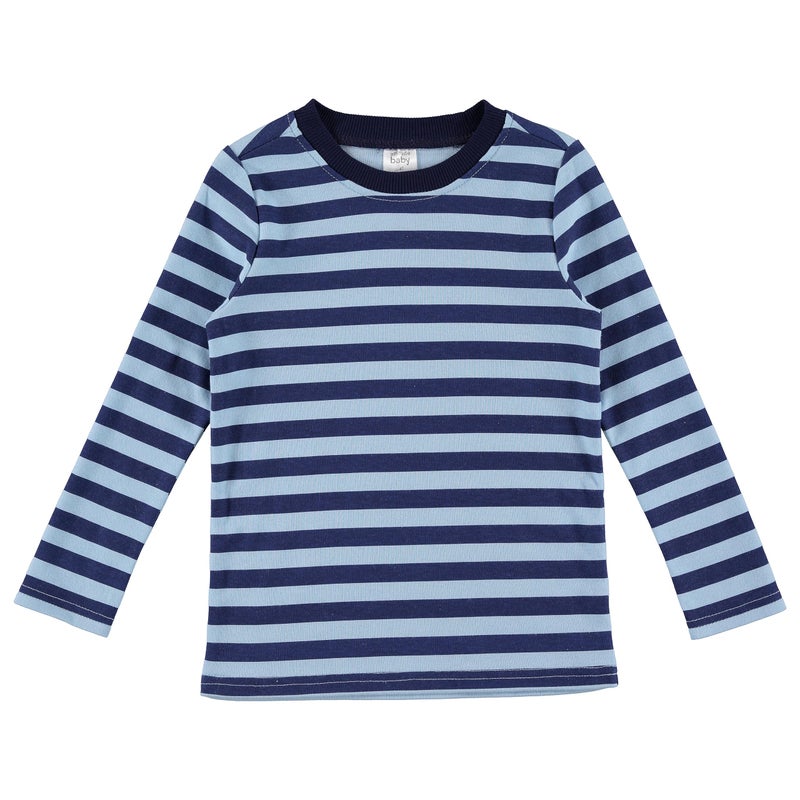 Cudlie 5-Pack Baby Boy Long Sleeve Shirt - Basic Tshirt Tops, Light Undershirt - Solid, Striped & Statement Tees, Size 12M - Image 4