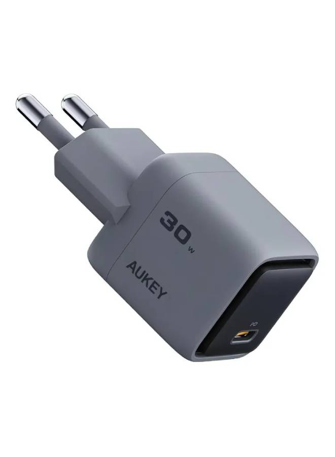 أوكي AUKEY Comet 30W PD Wall Charger Foldable with GaN Technology PA-C1 grey - Image 1