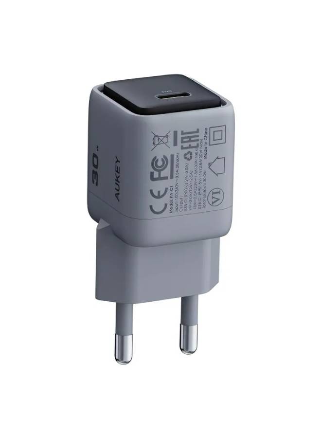 أوكي AUKEY Comet 30W PD Wall Charger Foldable with GaN Technology PA-C1 grey - Image 3