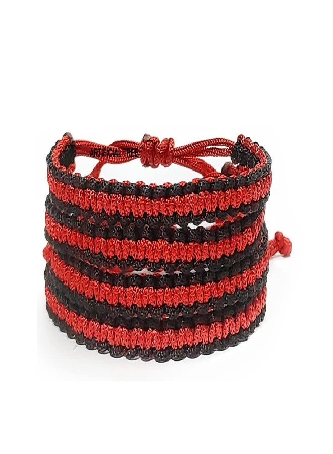 ARTIFICIAL TREE Handmade Nazar Black & Red Thread Bracelet Adjustable Bracelet for Women, Men, Girls & Boys 4 Piece (BLACK - RED)(AT GIRLS BRCT 030) - Image 3