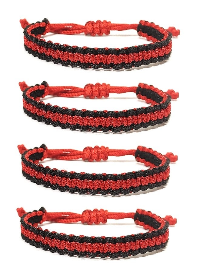 ARTIFICIAL TREE Handmade Nazar Black & Red Thread Bracelet Adjustable Bracelet for Women, Men, Girls & Boys 4 Piece (BLACK - RED)(AT GIRLS BRCT 030) - Image 1