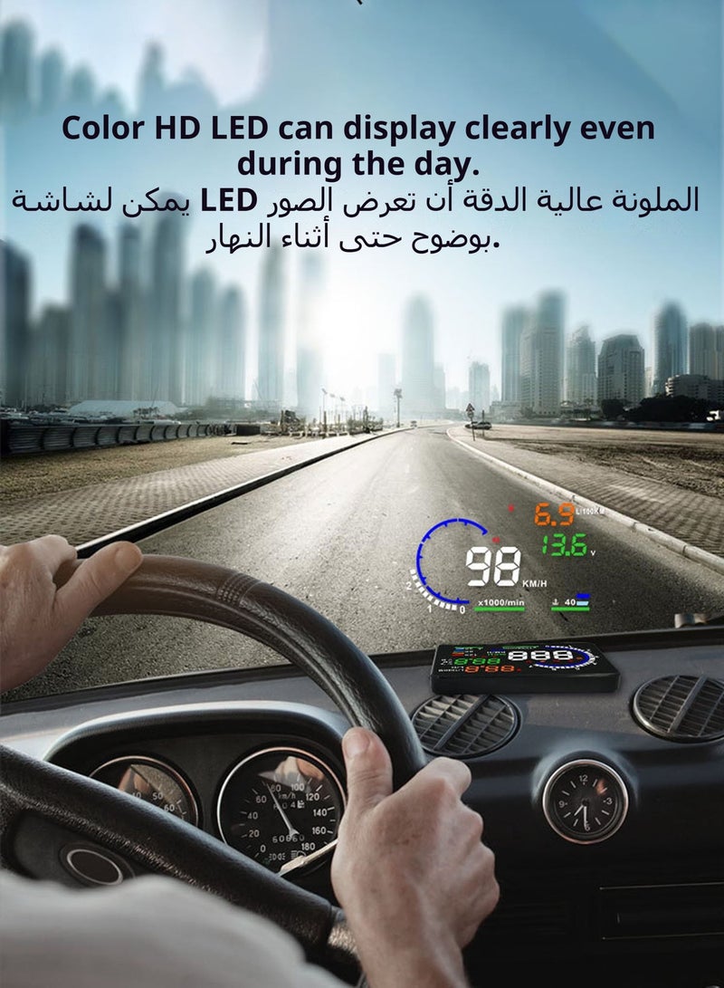 شاشة عرض على الزجاج الأمامي (HUD) مزودة بمقبس واجهة OBD2 - Image 4