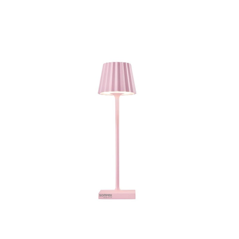 Sompex Troll Nano Table Lamp (Matte finish) | Indoor & Outdoor | 2 light colours | Stepless touch dimmer | 1.6W LED Battery Operated | Aluminium | 54 (splash and dust proof) 10 x 21 cm - Pink - Image 1