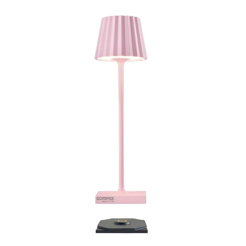 Sompex Troll Nano Table Lamp (Matte finish) | Indoor & Outdoor | 2 light colours | Stepless touch dimmer | 1.6W LED Battery Operated | Aluminium | 54 (splash and dust proof) 10 x 21 cm - Pink - Image 2
