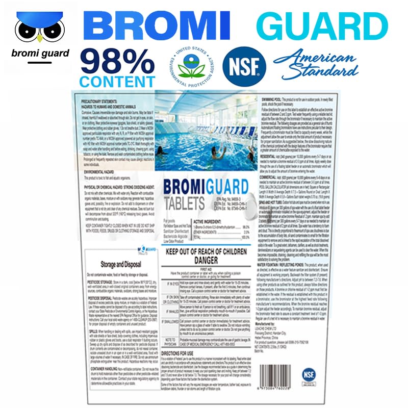 BROMIGUARD ã€1 Inch 5.5 Lbsã€‘ Bromine Tablets for Spa Hot Tub Chemical Tabs Brominating Tablets Spa Hot Tub Chemical Sanitizer - Image 2