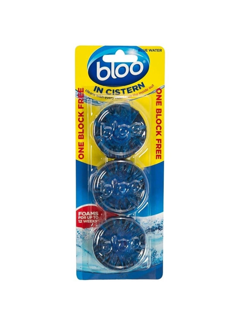 Twin Blocks In-Cistern Toilet Cleaner Blue Pack of 3