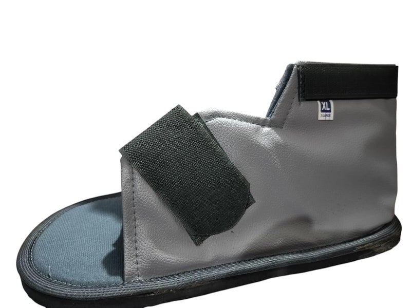 MUBBA Adjustable Orthopedic Cast Shoe for Foot Plaster and Ankle Support, Grey (M) - Image 1