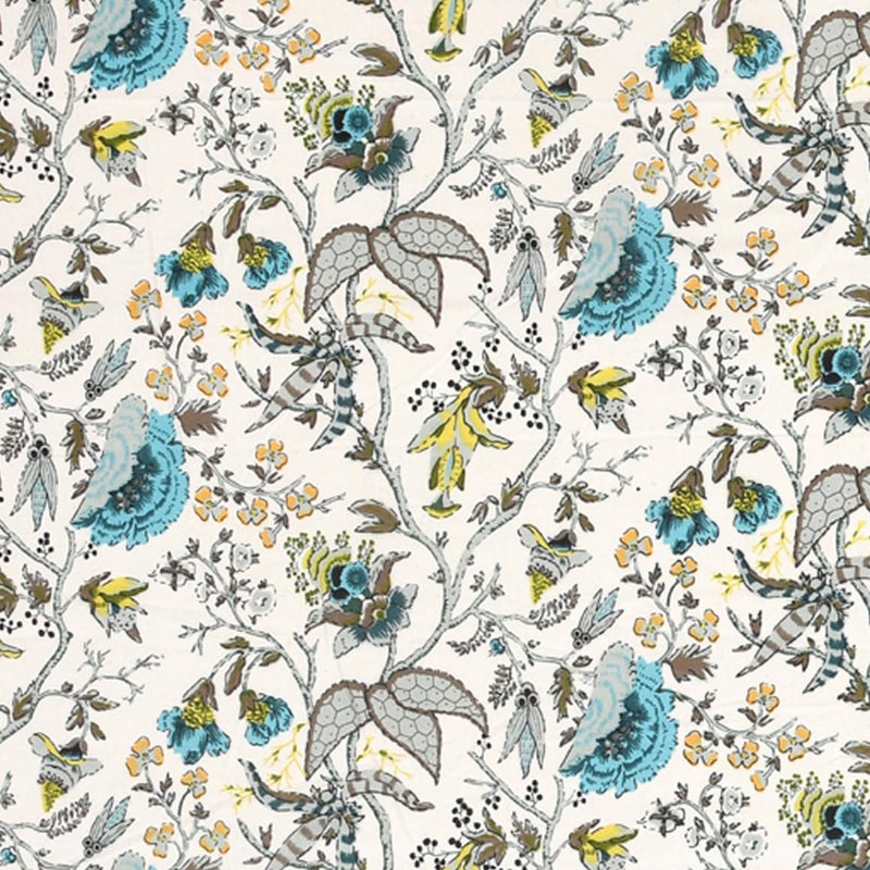 EasyGoods 240 TC Cotton Anokhi Printed Windows Curtains with Grommets Room Darkening Curtains for Living Room Bedroom Home 5ft375ft Botanique Blue - Image 5