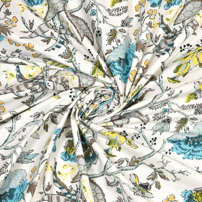 EasyGoods 240 TC Cotton Anokhi Printed Windows Curtains with Grommets Room Darkening Curtains for Living Room Bedroom Home 5ft375ft Botanique Blue - Image 4