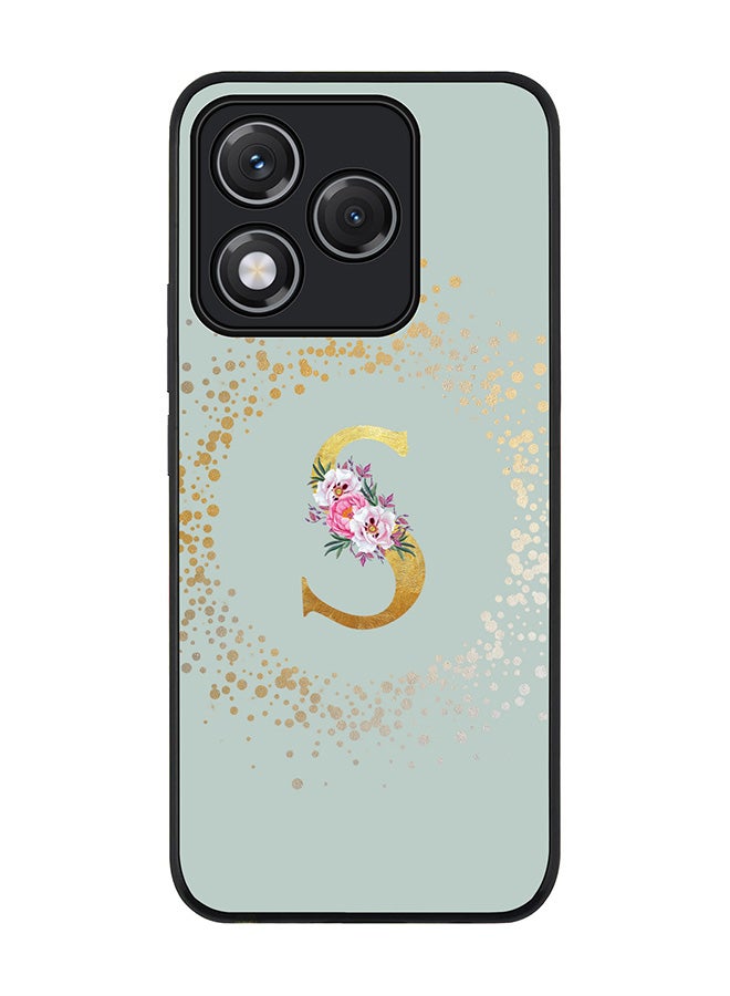 Stylizedd For Honor 400 Lite Case,Slim fit Camera Protection, Shockproof Thin Phone cover  - Custom Monogram Floral - S  (Light Grey ) - Image 1