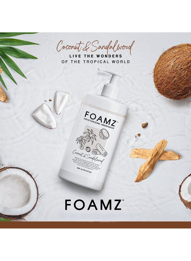 FOAMZ Liquid Hand Wash With Coconut and Sandalwood Scents 500 ml - Image 3