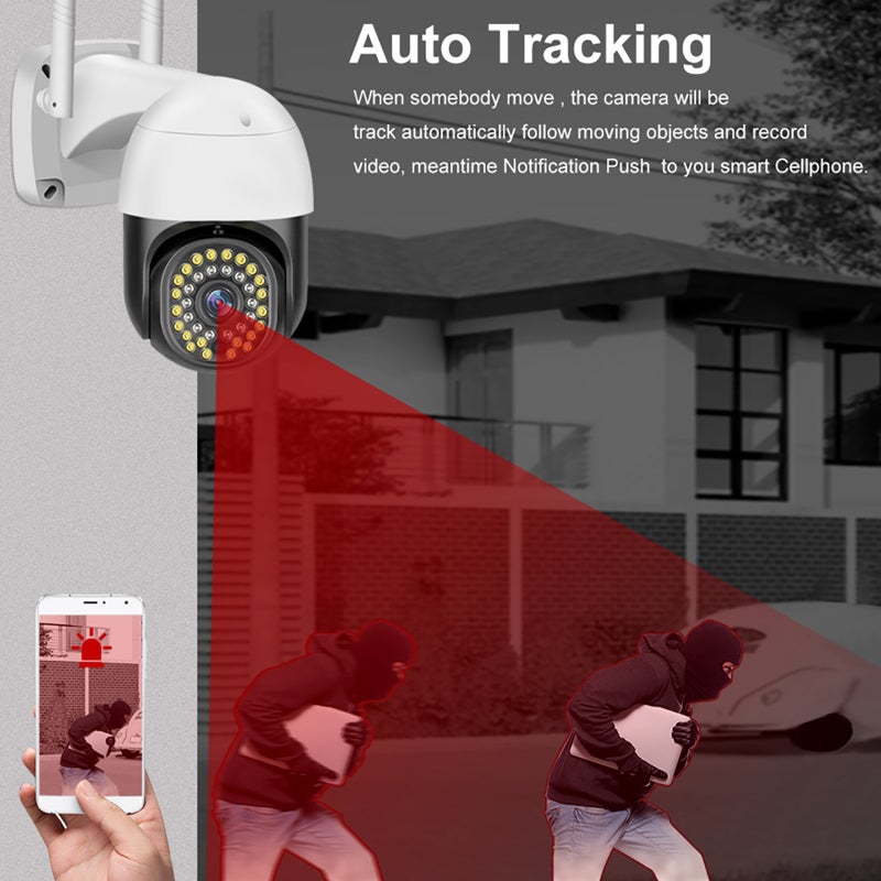 HD Security Camera: 2MP 1080P HD, IP66 Waterproof Dust-Proof, Two-Way Audio Noise-Reduction - Motion Detection Alarm, Cloud & 128GB TF Storage, Smart Security Camera for Outdoor Home Surveillance - Image 4