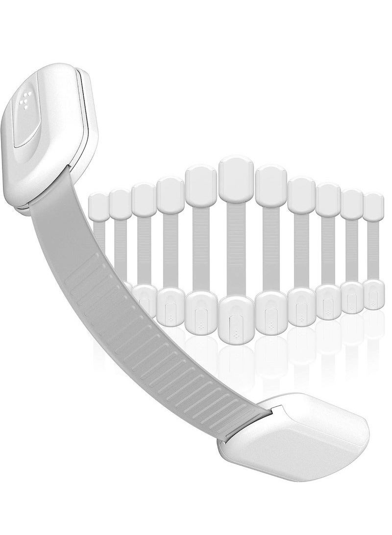 أيه بي جي 12 حزمة من رباط اللاصق متعدد الاستخدامات والقفل - قفل لحماية الأطفال وتأمين الخزائن والأدراج والثلاجة وغسالة الصحون ومقعد المرحاض والخزانة والفرن وسلة المهملات، دون الحاجة إلى الحفر. - Image 1