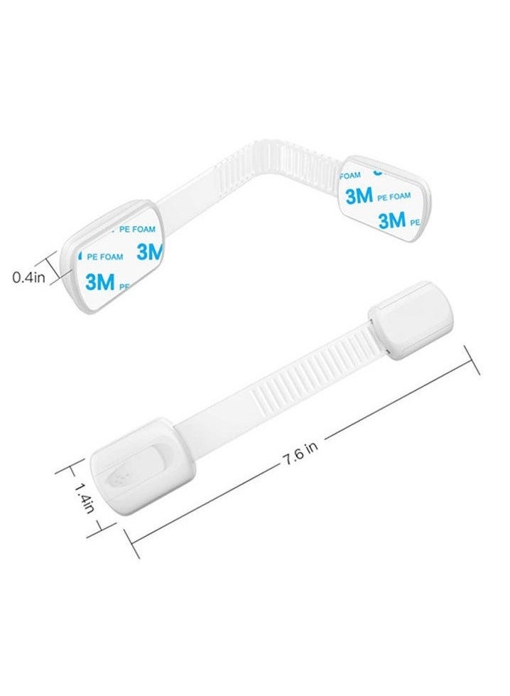 أيه بي جي 12 حزمة من رباط اللاصق متعدد الاستخدامات والقفل - قفل لحماية الأطفال وتأمين الخزائن والأدراج والثلاجة وغسالة الصحون ومقعد المرحاض والخزانة والفرن وسلة المهملات، دون الحاجة إلى الحفر. - Image 2