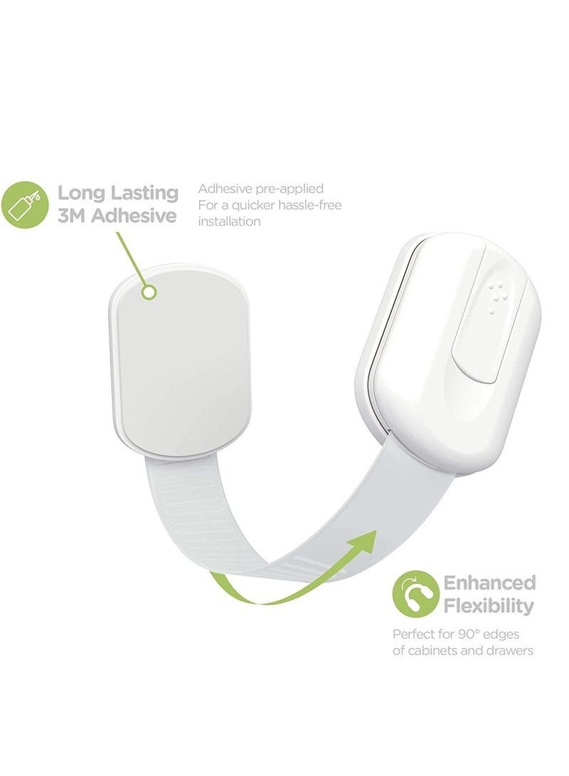 أيه بي جي 12 حزمة من رباط اللاصق متعدد الاستخدامات والقفل - قفل لحماية الأطفال وتأمين الخزائن والأدراج والثلاجة وغسالة الصحون ومقعد المرحاض والخزانة والفرن وسلة المهملات، دون الحاجة إلى الحفر. - Image 3