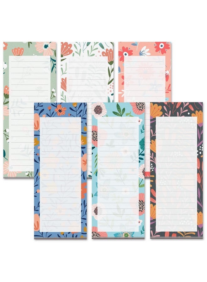 MATICAN Grocery List Magnet Pad for Fridge, 6-Pack Magnetic Note Pads Lists, 60 Sheets Per Pad, 6 Cute Floral Designs, Full Magnet Back To-Do-List Notepads - Image 1