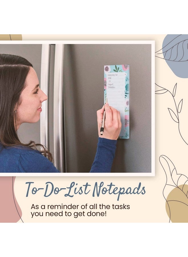 MATICAN Grocery List Magnet Pad for Fridge, 6-Pack Magnetic Note Pads Lists, 60 Sheets Per Pad, 6 Cute Floral Designs, Full Magnet Back To-Do-List Notepads - Image 3