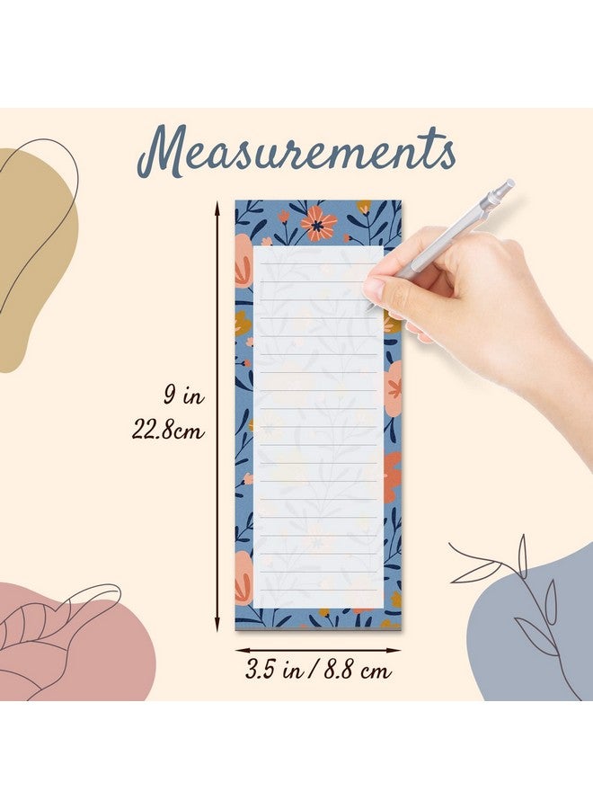 MATICAN Grocery List Magnet Pad for Fridge, 6-Pack Magnetic Note Pads Lists, 60 Sheets Per Pad, 6 Cute Floral Designs, Full Magnet Back To-Do-List Notepads - Image 4