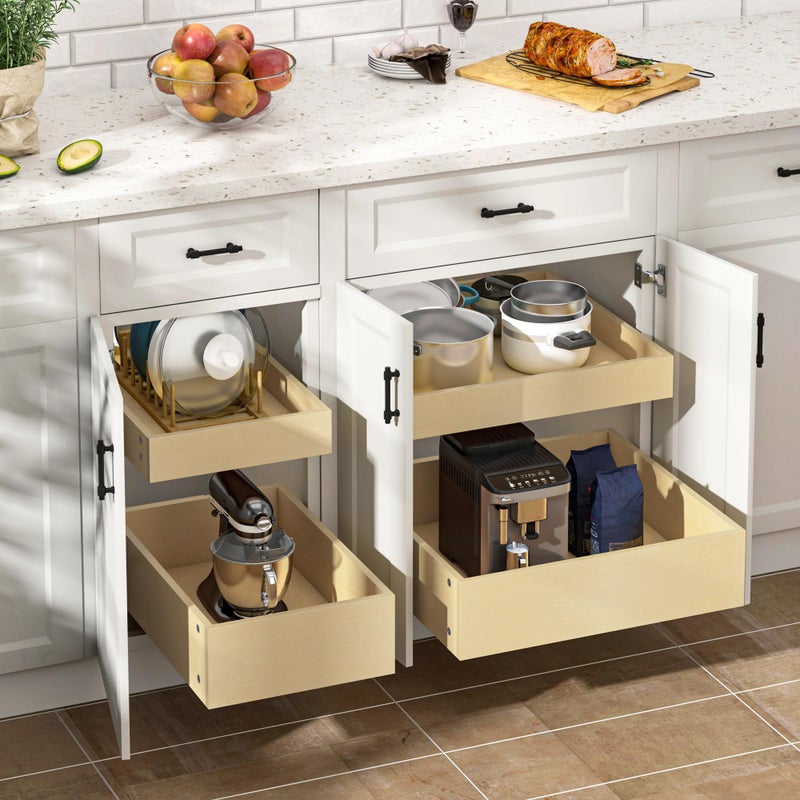 WelFurGeer Soft Close Pull Out Drawers for Cabinets, 11" W x 22" D Pull Out Cabinet Organizer, Smooth Slide-Out Shelves for Kitchen Cabinets, Durable Pullout Drawers for Home & Kitchen Organization - Image 2