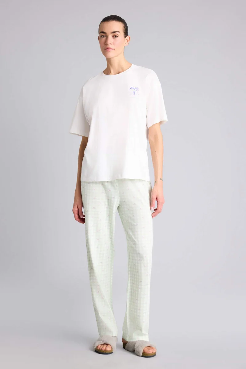 DeFacto Top Plaid Bottoms 2 Piece Pyjamas Set