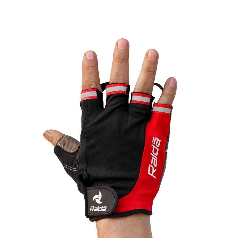 Raida Multi-Purpose Cycling & Gym Gloves | Palm Protection | Vegan-Friendly | Thumb Sweat Wiper | Lightweight & Breathable | Ideal for Workouts, Fitness & Outdoor Rides (Red, L) - Image 5