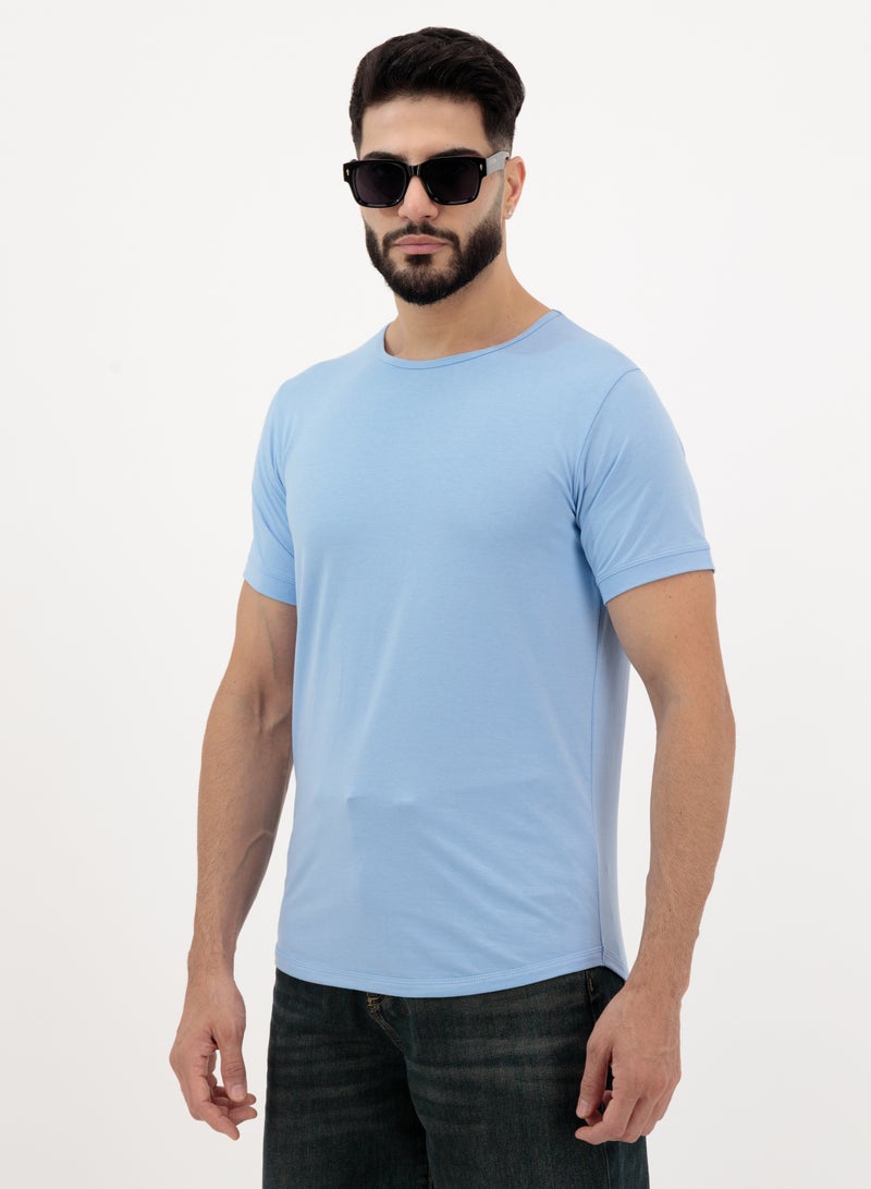 Vasl Hub VaslHub Plain T-Shirts for Men – Cotton Crew Neck Regular Fit – Pack of 2 – Black & Mist - Image 4