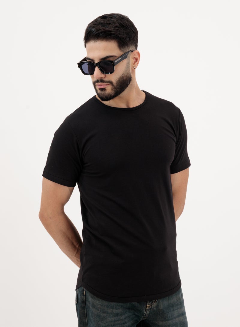 Vasl Hub VaslHub Plain T-Shirts for Men – Cotton Crew Neck Regular Fit – Pack of 2 – Black & Mist - Image 5