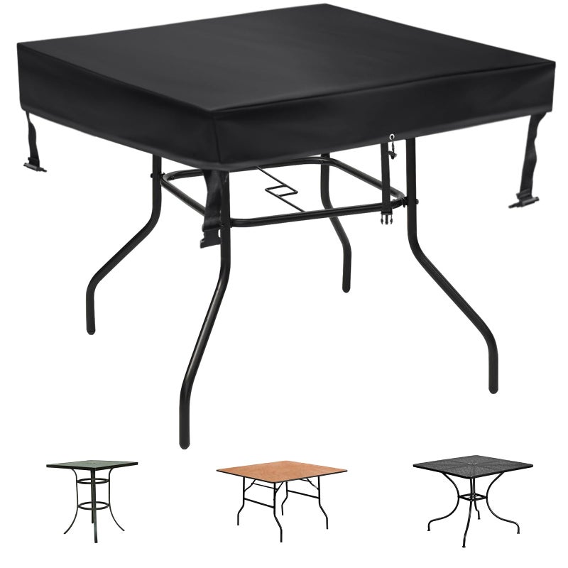 TOHONFOO TOHONFOO Square Patio Table Cover - Waterproof Anti-UV Outdoor Table Cover - Folding Table Cover 48" L x 48" W x 6" H - Image 2