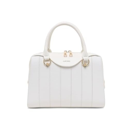 Akiki London Women's Elizabeth Medium Satchel Handbag|Premium textured fabric|Spacious compartment|Dual Strap|2 Internal Pockets|Stylish Womens Handbag - Image 1