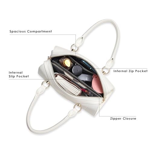 Akiki London Women's Elizabeth Medium Satchel Handbag|Premium textured fabric|Spacious compartment|Dual Strap|2 Internal Pockets|Stylish Womens Handbag - Image 5