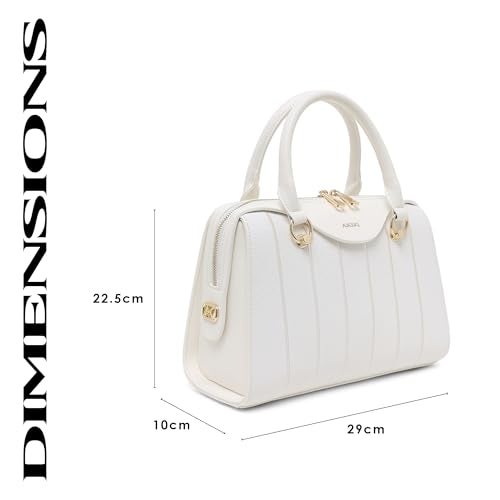 Akiki London Women's Elizabeth Medium Satchel Handbag|Premium textured fabric|Spacious compartment|Dual Strap|2 Internal Pockets|Stylish Womens Handbag - Image 3