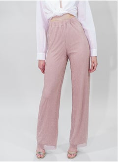 BITOLIA GALLERY Comfortable Long Lurex Shiny Pants Pink with Stripes  - Image 5